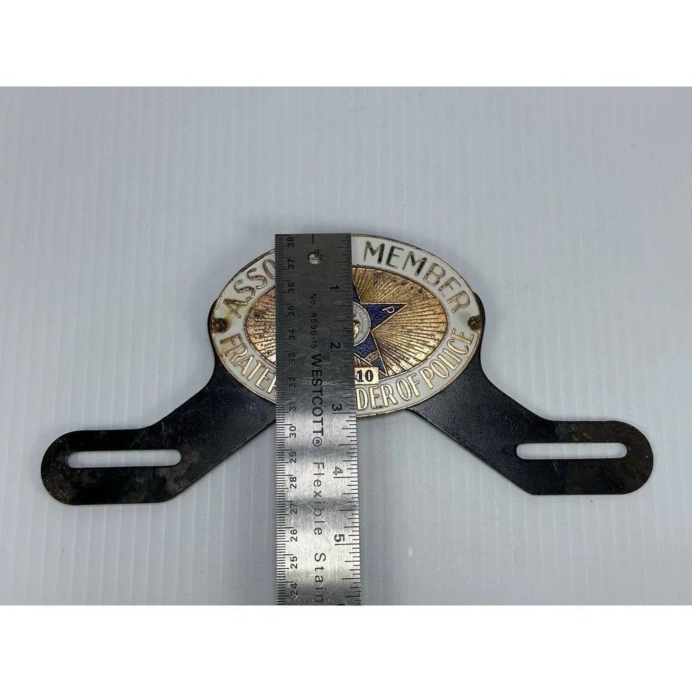 Vintage Fraternal Order of Police Associate Member Auto License Plate Topper‎
